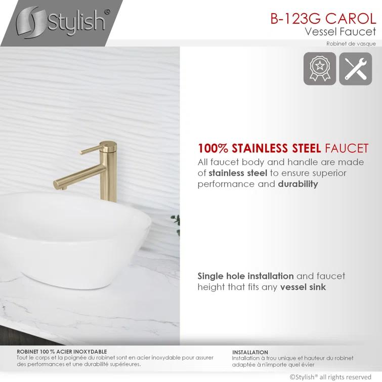 Stylish Aura Carol One-Handle Vessel Bathroom Faucet