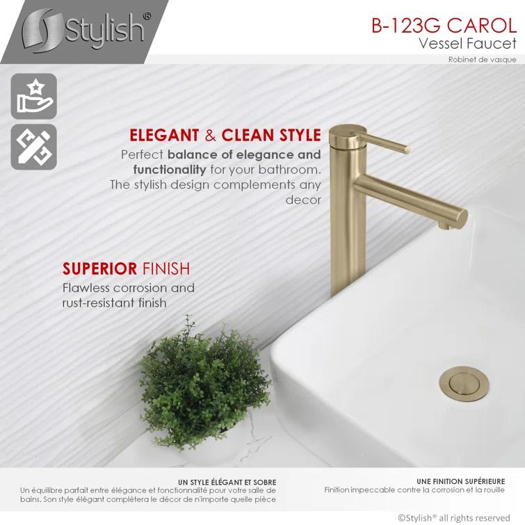 Stylish Aura Carol One-Handle Vessel Bathroom Faucet
