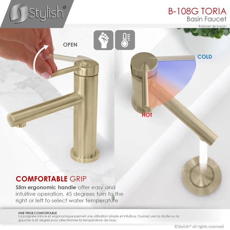 STYLISH Stylish Solace Toria One-Handle 6 3/8" Centerset Bathroom Faucet B-108G