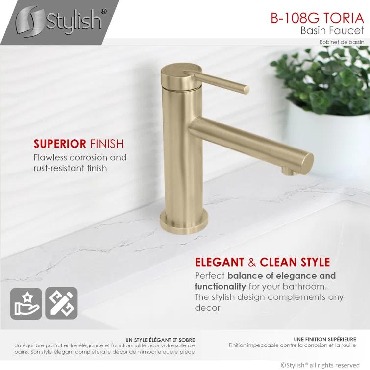 STYLISH Stylish Solace Toria One-Handle 6 3/8" Centerset Bathroom Faucet B-108G