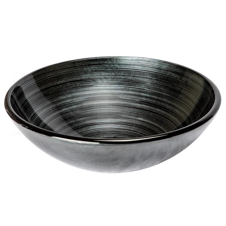 Eden Bath 16.38'' Tempered Glass Circular Bathroom Sink