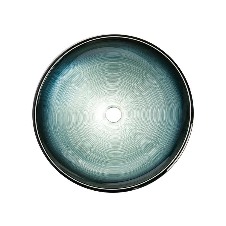 Eden Bath 16.38'' Tempered Glass Circular Bathroom Sink