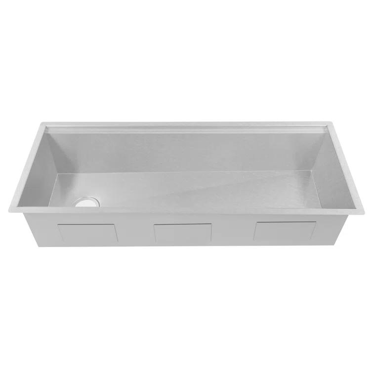 ZLINE 43 in. Garmisch Undermount Single Bowl DuraSnow Stainless Steel Kitchen Sink W/ Bottom Grid & Accessories (SLS-43S)