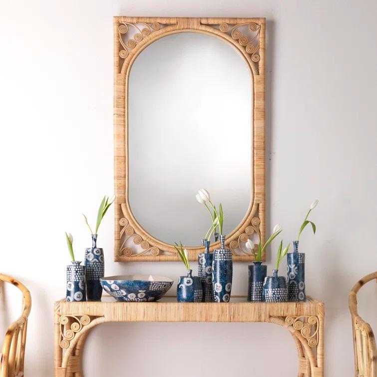 Primrose Rattan Flat Wall Mirror