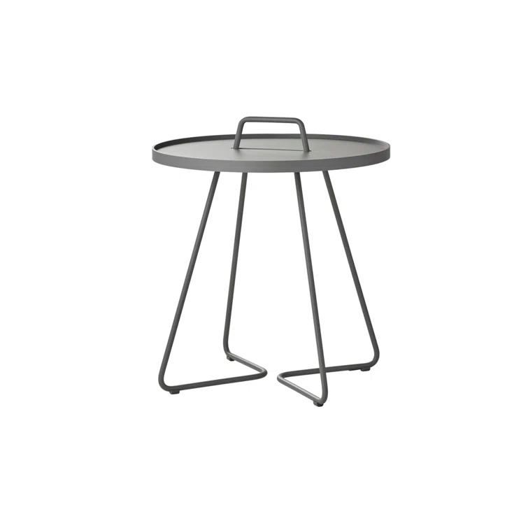 On-the-Move Round Metal Outdoor Side Table