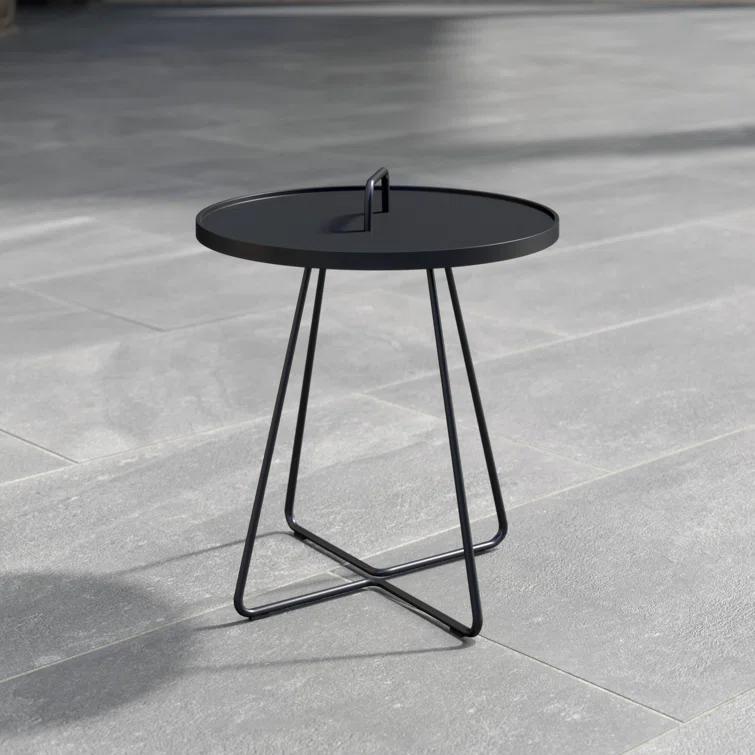On-the-Move Round Metal Outdoor Side Table