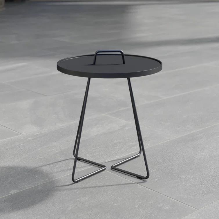 On-the-Move Round Metal Outdoor Side Table