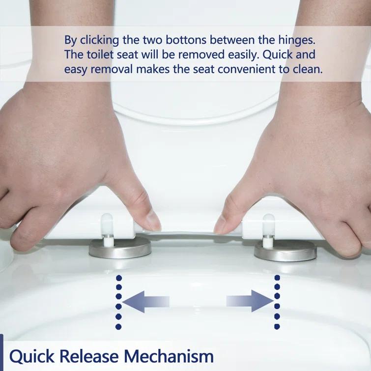 Quick-Release Slow-Close Elongated Toilet Seat