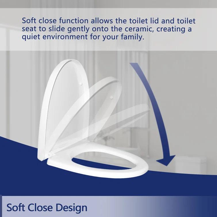 Quick-Release Slow-Close Elongated Toilet Seat