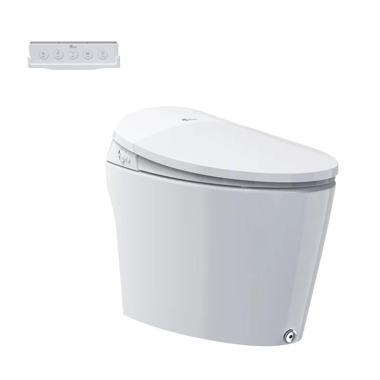 Bio Bidet by BEMIS Discovery DLX Smart Bidet Toilet, Tankless, Auto Open and Close with Kick Flush, Self Cleaning Discovery DLX