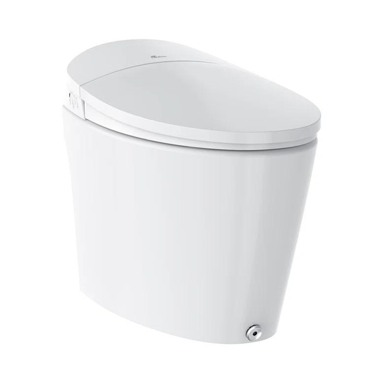 Bio Bidet by BEMIS Discovery DLX Smart Bidet Toilet, Tankless, Auto Open and Close with Kick Flush, Self Cleaning Discovery DLX