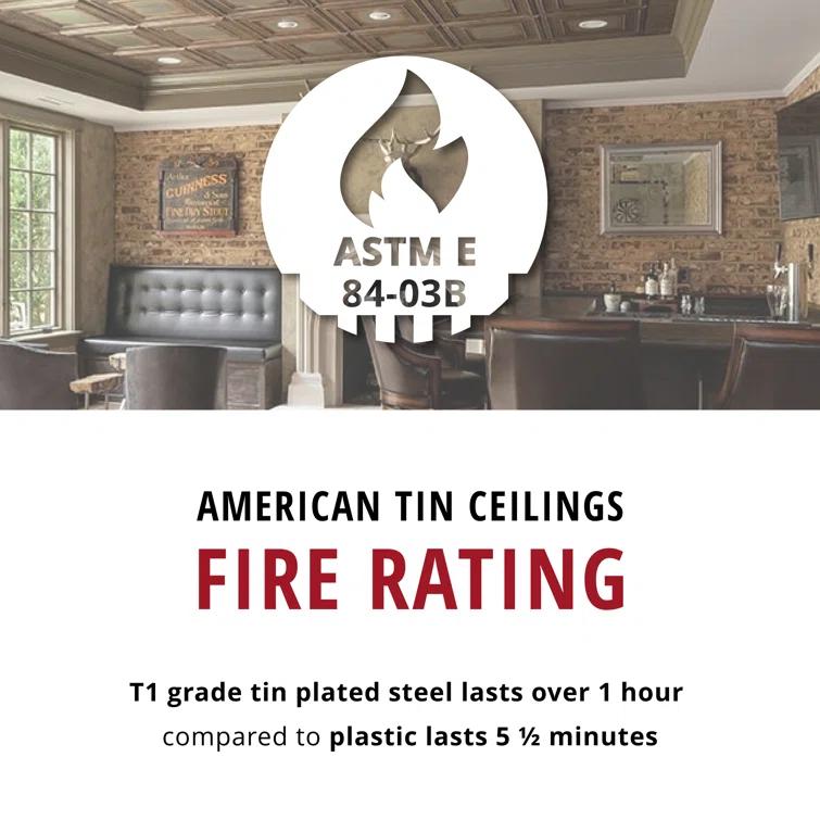 American Tin Ceilings American Tin Ceilings Pattern #2 24 x 24 inch Metal Tin Nail-Up Ceiling Tiles (Set of 5) (Covers 20 sq. ft) (Set of 5)