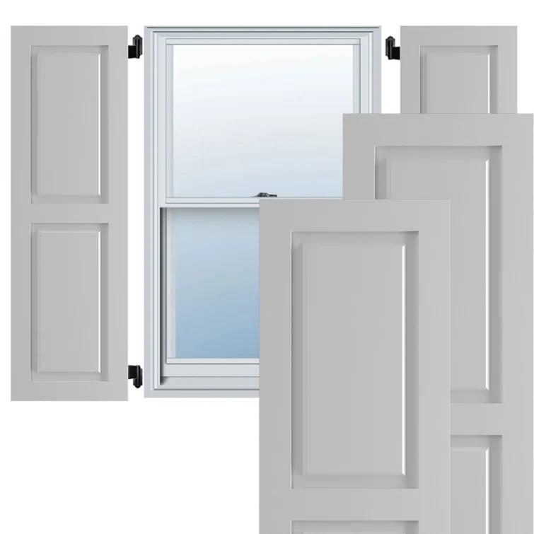 True Fit PVC Two Equal Raised Panel Shutters