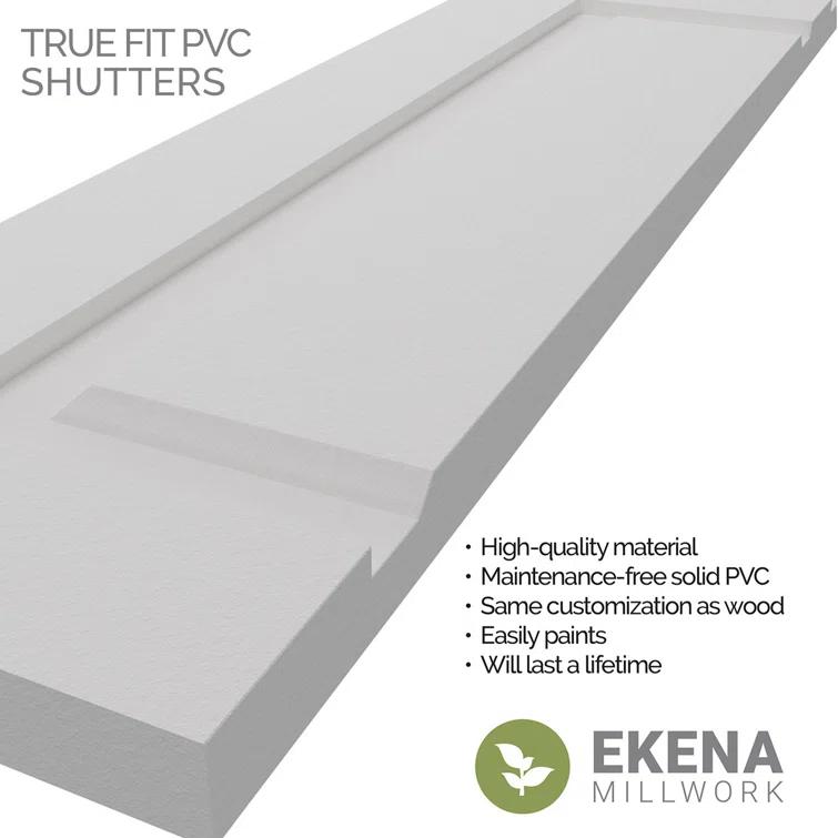 True Fit PVC Two Equal Raised Panel Shutters