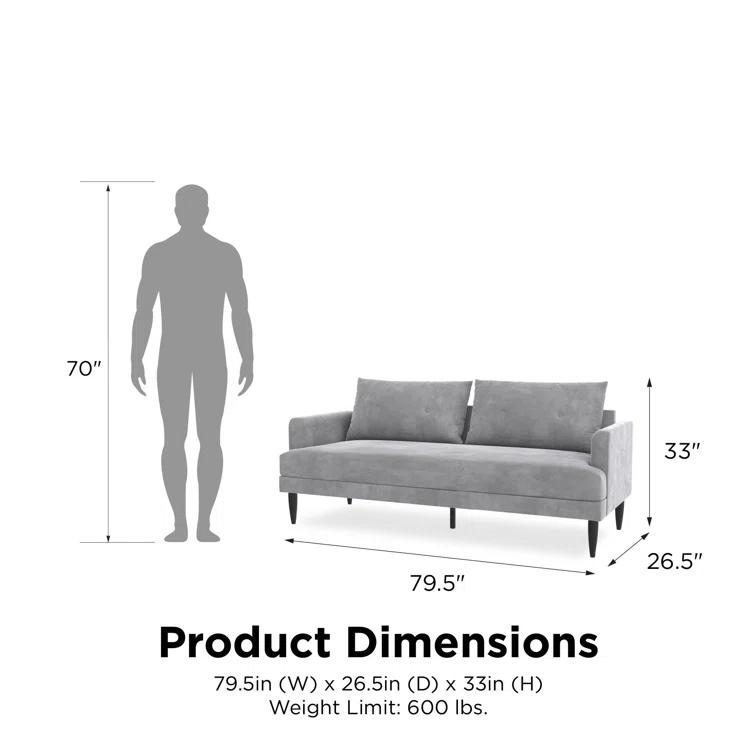 Bailey 79.5'' Velvet Sofa