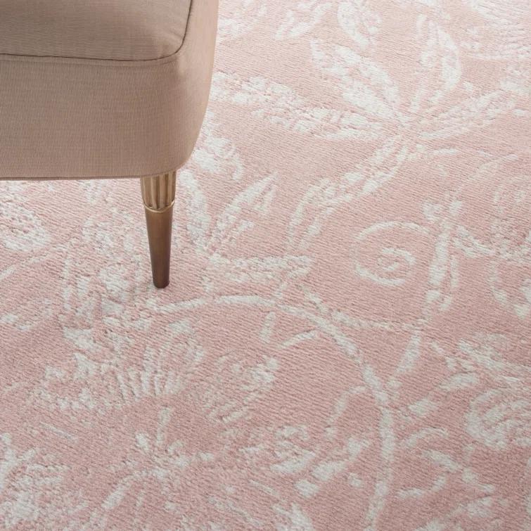 Whigham Floral Pink/White Area Rug