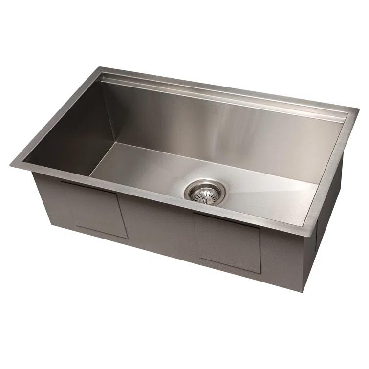 ZLINE 30 in. Garmisch Undermount Single Bowl Stainless Steel Kitchen Sink W/ Bottom Grid & Accessories (SLS-30)