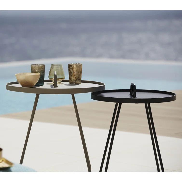 On-the-Move Round Metal Outdoor Side Table
