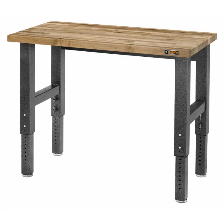 Adjustable Height Hardwood Workbench
