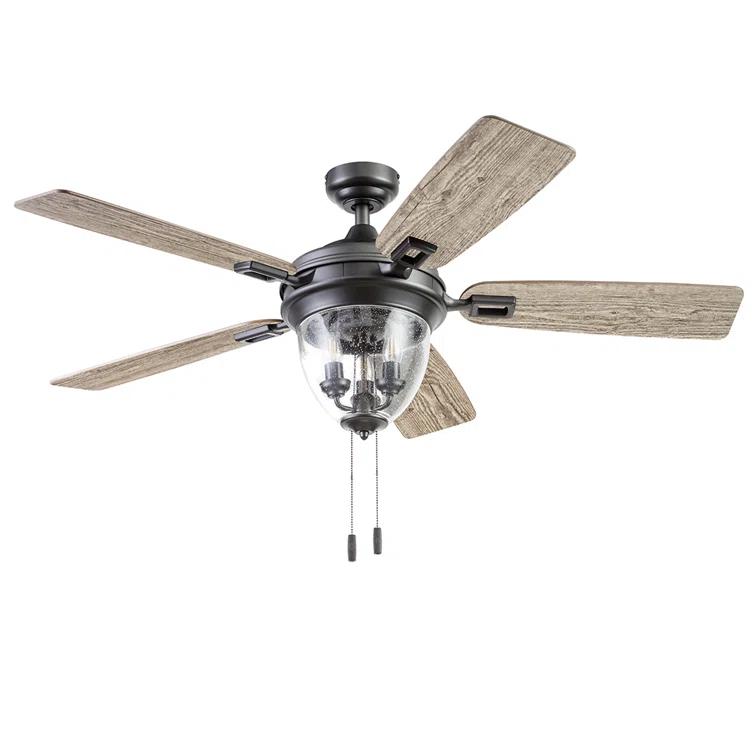 52" Glencrest 5 - Blade Standard Ceiling Fan with Pull Chain and Light Kit Included