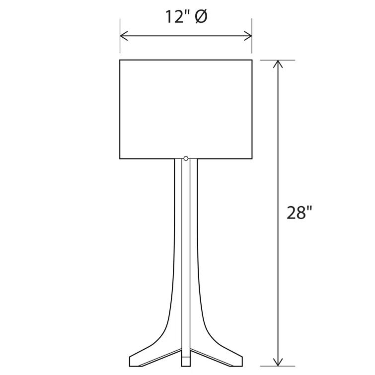 Brushed Aluminum & White Linen Drum Shade LED Table Lamp