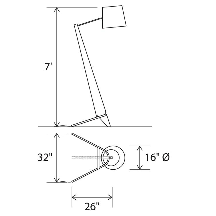 Silva Dark Stained Walnut Floor Lamp with Linen Shade