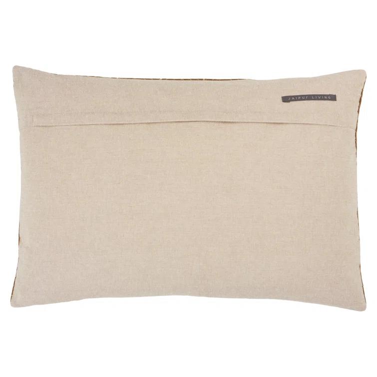 Floretta Embroidered Cotton Lumbar Throw Pillow