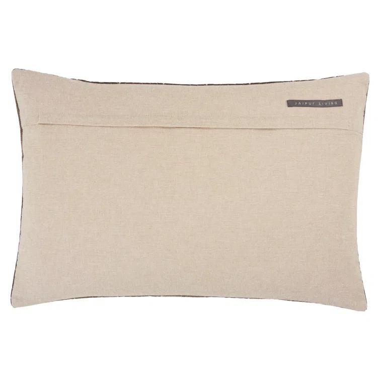 Floretta Embroidered Cotton Lumbar Throw Pillow