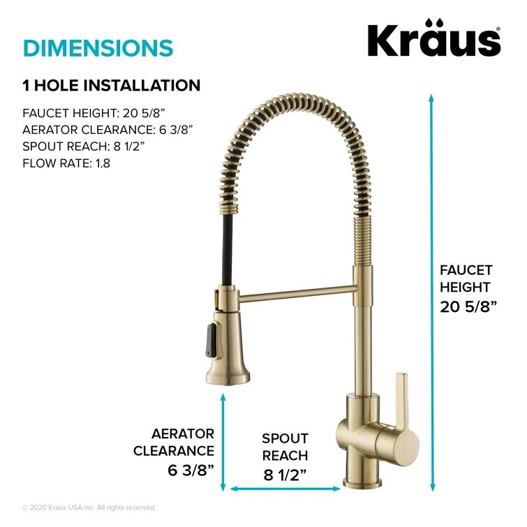 Britt Single Handle Commercial Kitchen Faucet with Dual Function Sprayhead