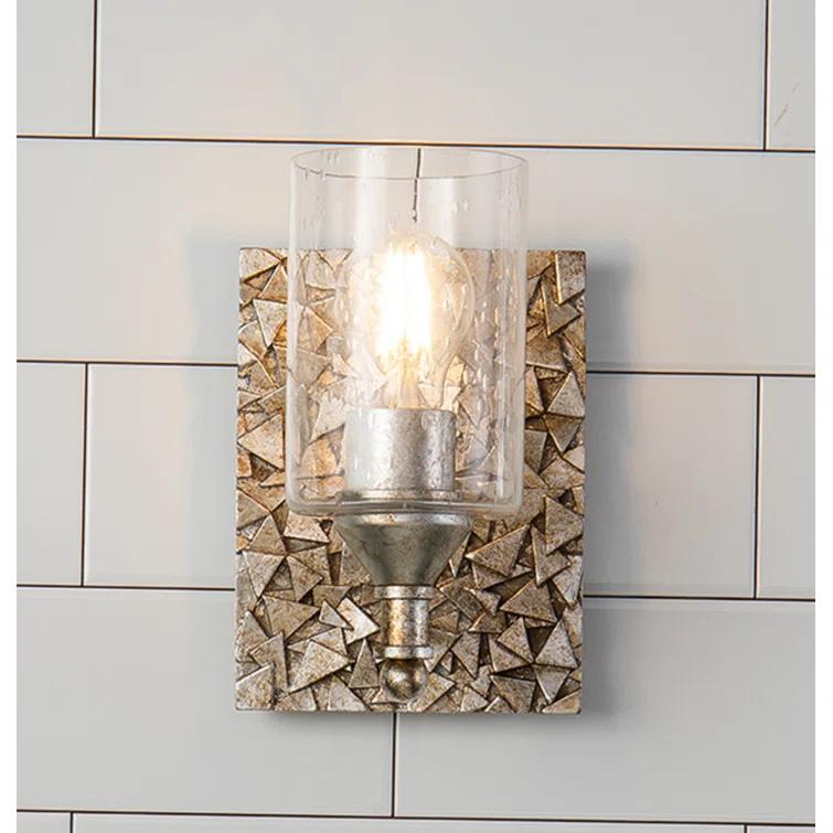 Lucas McKearn Mosaic 1-light Metal Bath Vanity Light in Antique Silver