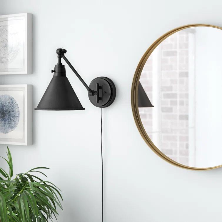 Lennon Plug-In Task Sconce - Black