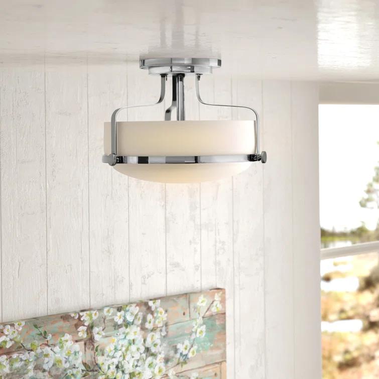 Harper 14.5-in 3-Light Semi-Flush Mount Retro Ceiling Light