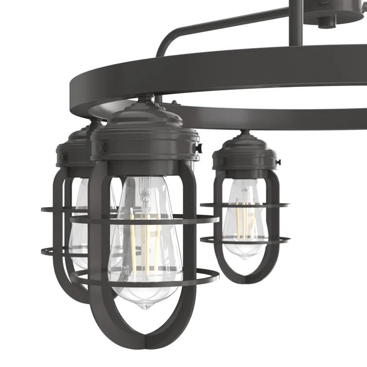 Starklake 6 - Light Unique / Statement Wagon Wheel Chandelier