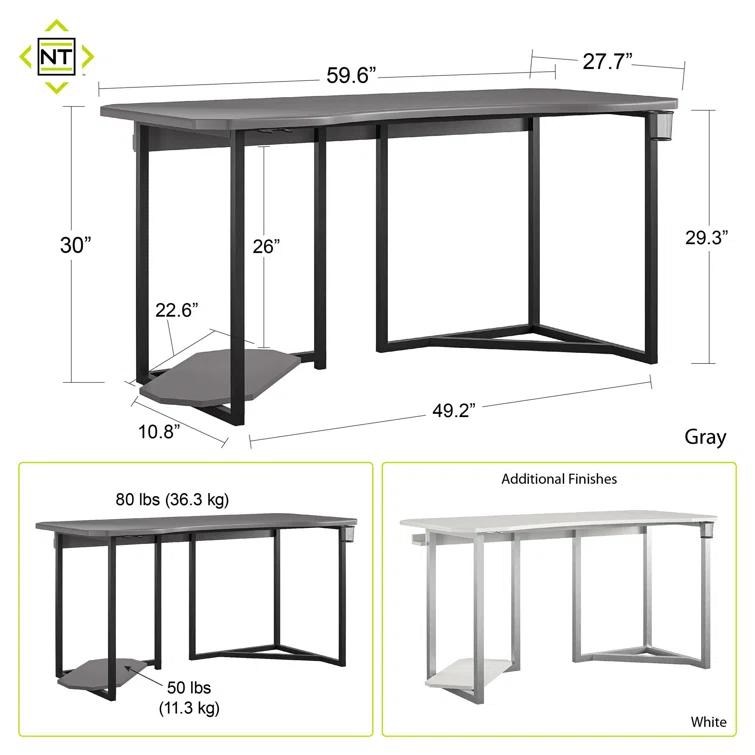 Quest Gaming Desk with CPU Stand