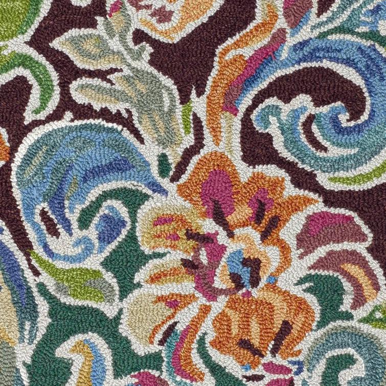 Soiree Floral Handmade Tufted Wool Burgundy Area Rug