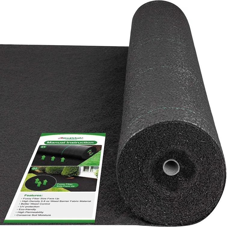 Amagabeli 5.8oz 3ft x 300ft Weed Barrier Landscape Fabric Ground Cover Weed Cloth Heavy Duty