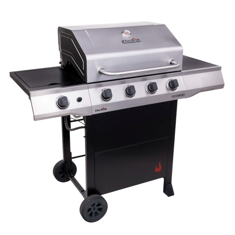 Charbroil Performance Series 4-Burner Propane Gas Grill Cart with Side Burner