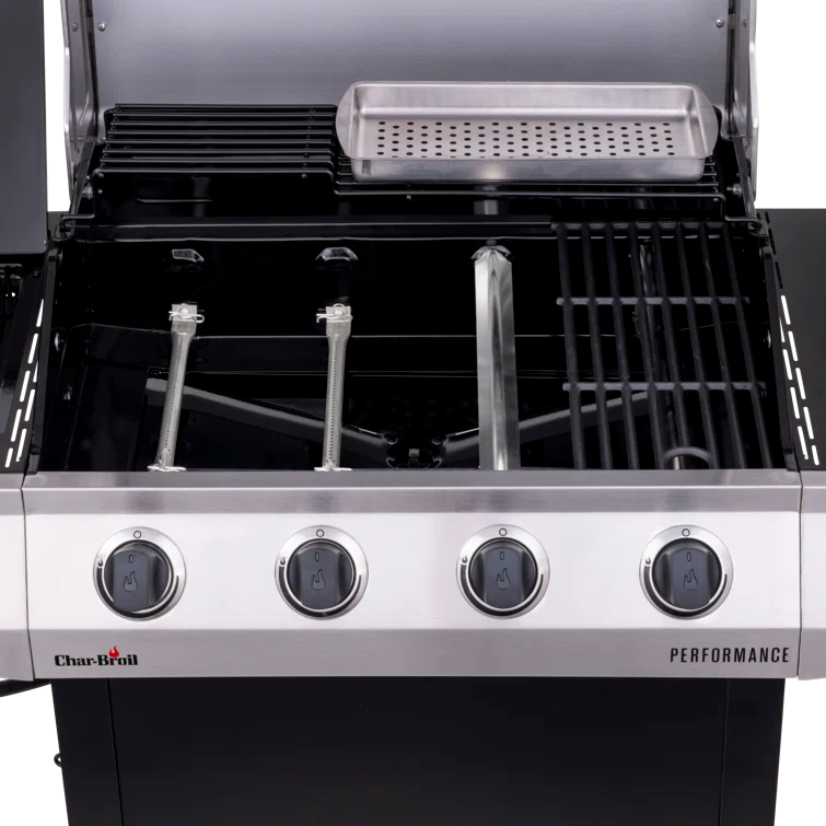 Charbroil Performance Series 4-Burner Propane Gas Grill Cart with Side Burner