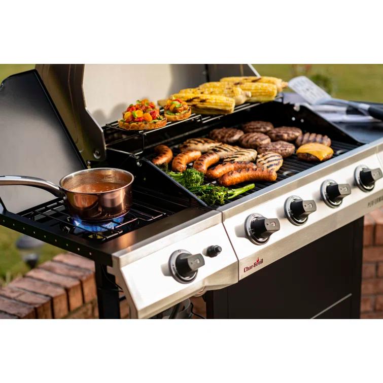 Charbroil Performance Series 4-Burner Propane Gas Grill Cart with Side Burner
