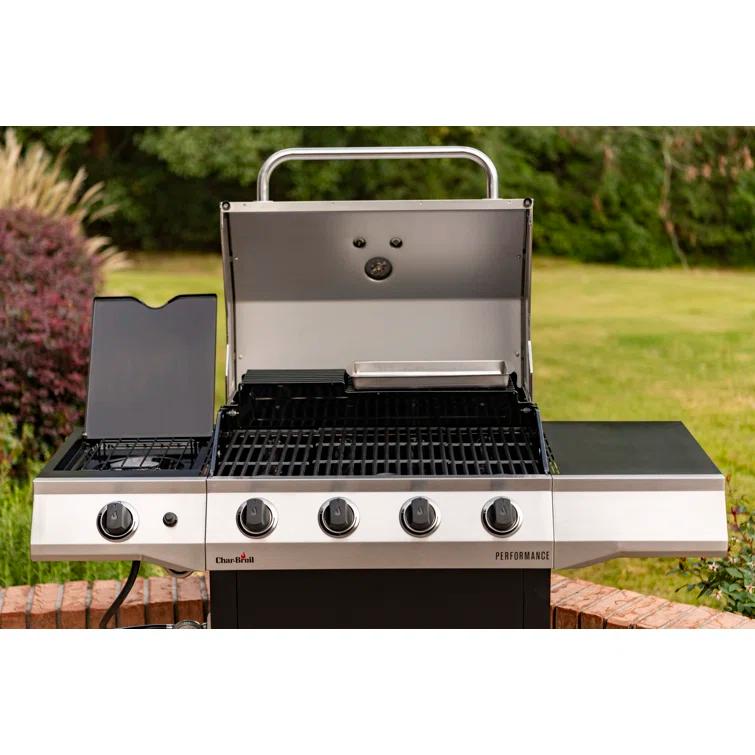 Charbroil Performance Series 4-Burner Propane Gas Grill Cart with Side Burner