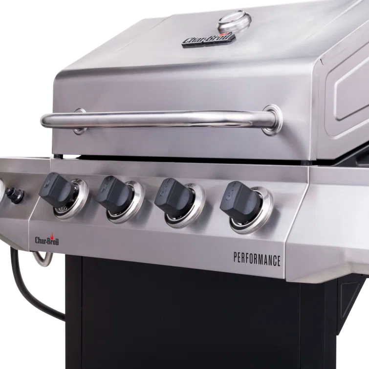 Charbroil Performance Series 4-Burner Propane Gas Grill Cart with Side Burner