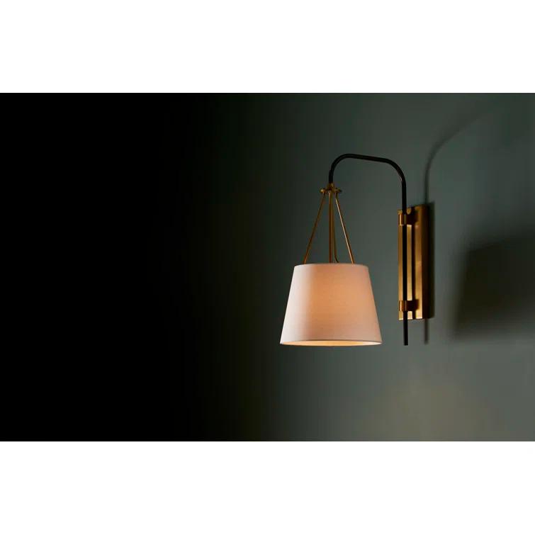 Franklin Black and Brass Swing Arm Sconce