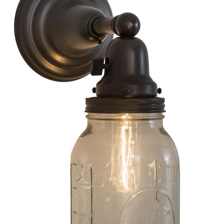 Meyda 5.5"W Mason Jar Wall Sconce