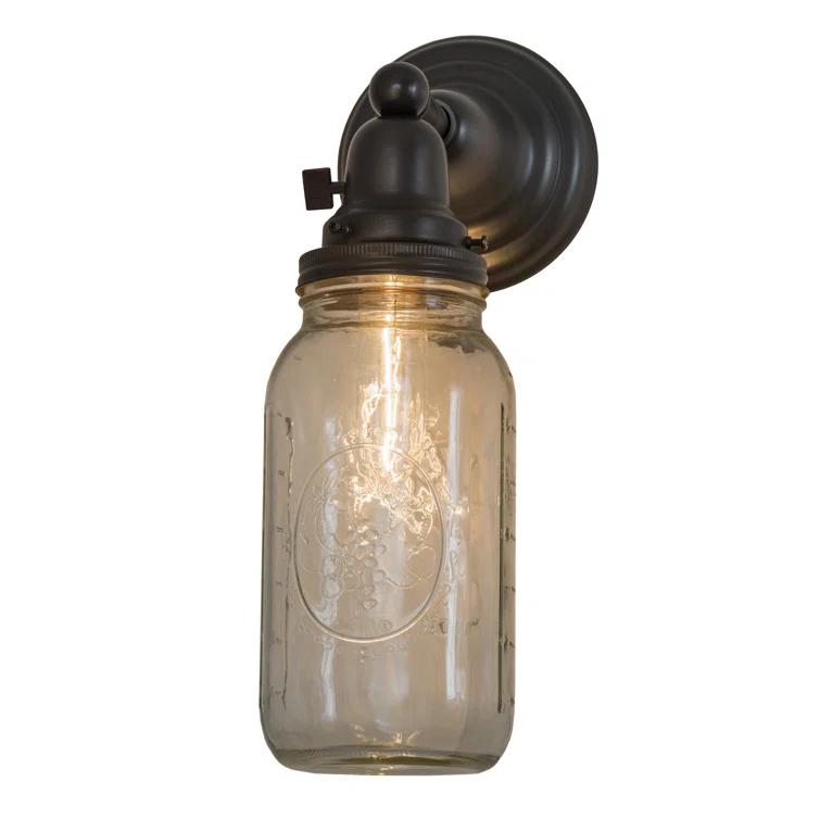Meyda 5.5"W Mason Jar Wall Sconce