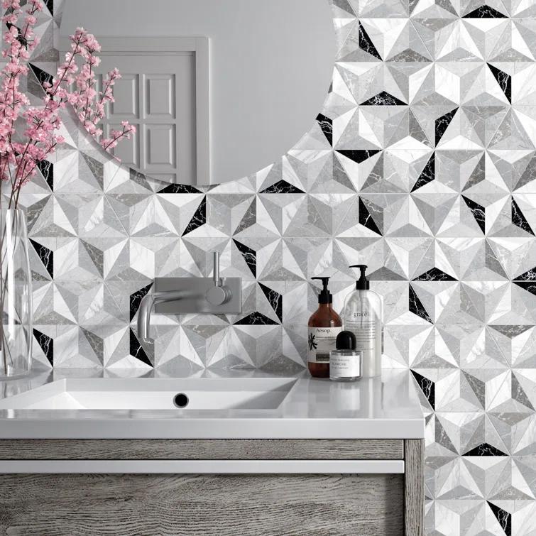 Iris 7.7" x 8.9" Porcelain Patterned Wall & Floor Tile