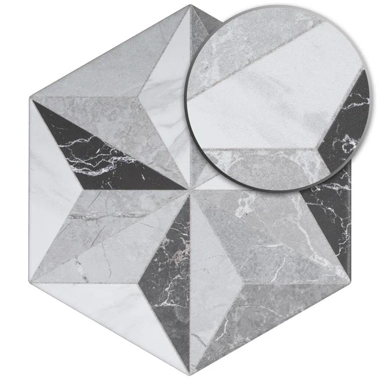 Iris 7.7" x 8.9" Porcelain Patterned Wall & Floor Tile