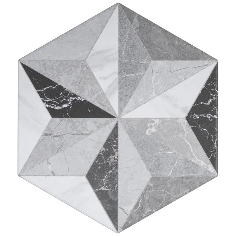 Iris 7.7" x 8.9" Porcelain Patterned Wall & Floor Tile