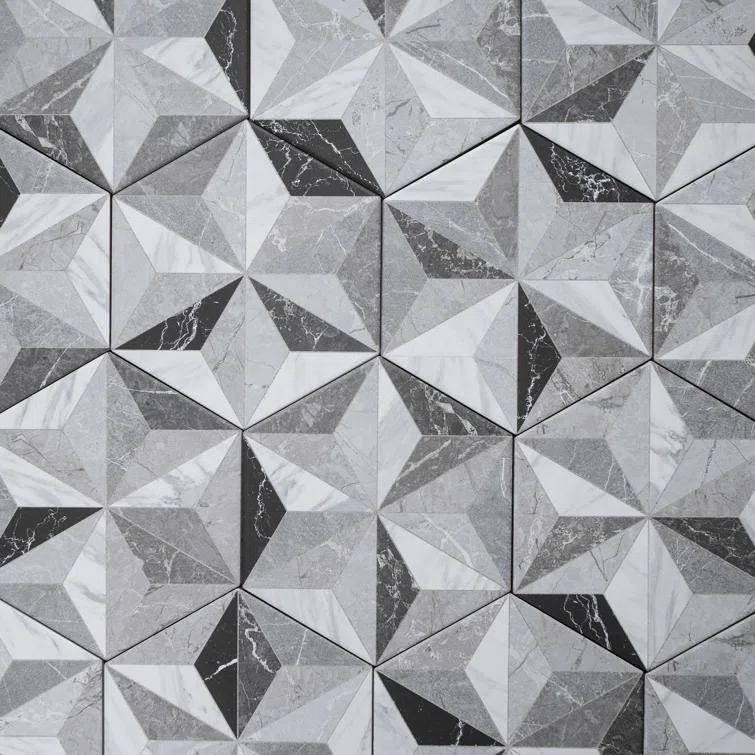Iris 7.7" x 8.9" Porcelain Patterned Wall & Floor Tile