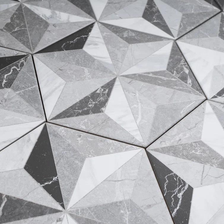 Iris 7.7" x 8.9" Porcelain Patterned Wall & Floor Tile
