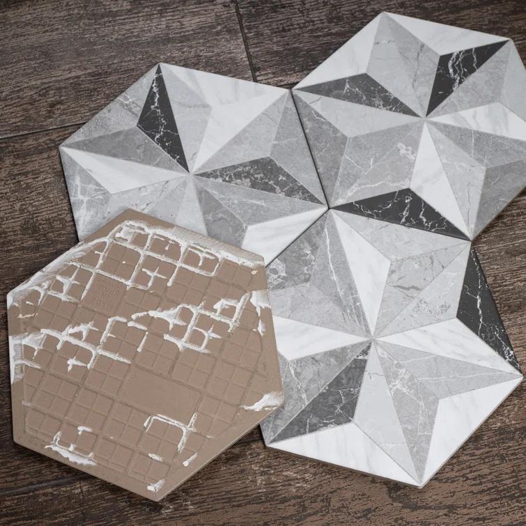 Iris 7.7" x 8.9" Porcelain Patterned Wall & Floor Tile
